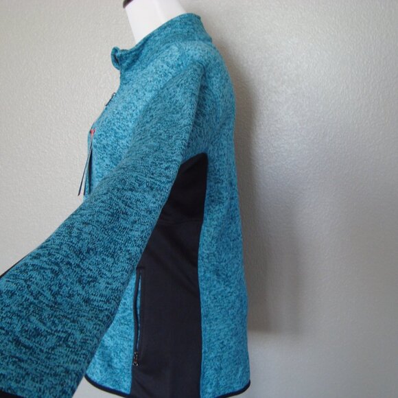NWT Marc New York Andrew Marc Women's Full Zip Sweater Jacket Teal Black sz M - Picture 5 of 7